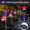 6 Pack 4th of July Decorations Outdoor Solar Lights, Red White and Blue Star Lights for National Day with American Flag, 2 Modes Waterproof Patriotic Light